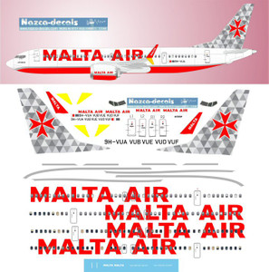 1/144 Scale Decal Malta Air 737-8 MAX