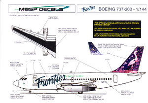 1/144 Scale Decal Frontier 737-200 Goose & Heron