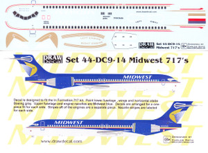 1/144 Scale Decal Midwest Express B-717