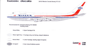 1/200 Scale Decal Wardair Canada 747-100