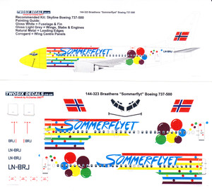 1/144 Scale Decal Braathens 737-500 Sommerflyet