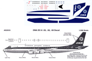 1/200 Scale Decal ONA DC8-20 thru 50