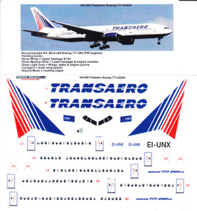 1/144 Scale Decal Transaero 777-200