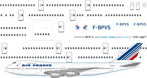 1/144 Scale Decal Air France 747-200