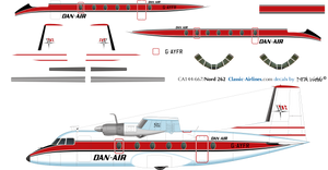 1/144 Scale Decal Dan-Air Nord 262
