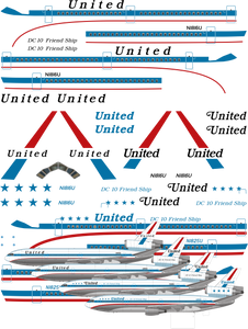 1/144 Scale Decal United DC-10 Friendship