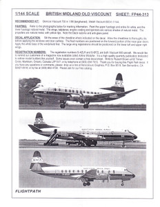 1/144 Scale Decal British Midland Viscount 700