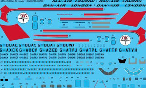 1/144 Scale Decal Dan Air London BAC-111 200 / 300 / 400 / 500