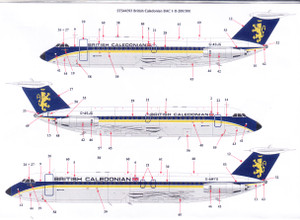 1/144 Scale Decal British Caledonian / BUA BAC-111 200 / 500