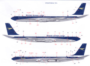 1/144 Scale Decal British Airways / BOAC 707 Cargo