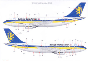 1/144 Scale Decal British Caledonian A-310