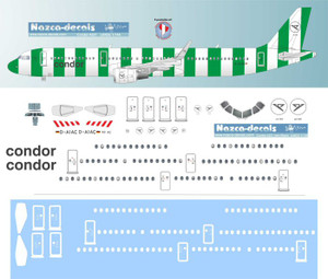1/144 Scale Decal Condor A-321 Stripes GREEN