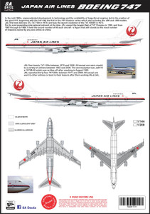 1/100 Scale Decal Japan Air Lines 747