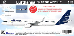 1/144 Scale Decal Lufthansa A-321LR