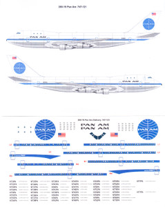 1/200 Scale Decal Pan American 747-100