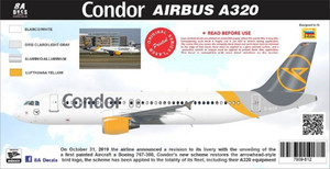 1/144 Scale Decal Lufthansa A-320