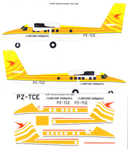 1/72 Scale Decal Surinam Airways Twin Otter