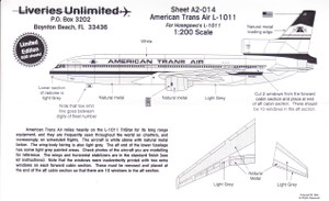 1/200 Scale Decal ATA - American Trans Air L-1011