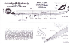 1/200 Scale Decal Cathay Pacific 777-200