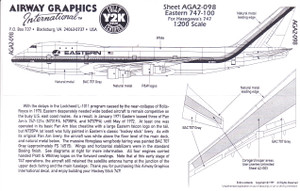 1/200 Scale Decal Eastern Airlines 747-100