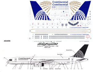 1/144 Scale Decal Continental 757