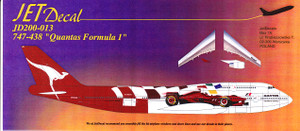 1/200 Scale Decal Qantas 747-400 Formula 1