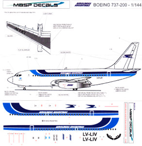 1/144 Scale Decal Aerolineas Argentinas 737-200