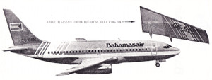 1/200 Scale Decal Bahamasair 737-200