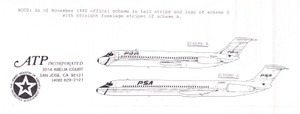 1/200 Scale Decal PSA MD-80 / DC9-30