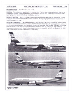 1/72 Scale Decal BMA - British Midland 707