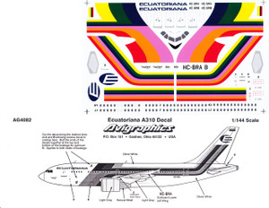 1/144 Scale Decal Ecuatoriana A-310