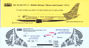 1/200 Scale Decal British Airways 737-200 / 300 / 400 Waves & Cranes