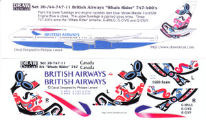 1/200 Scale Decal British Airways 747-400 Whale Rider