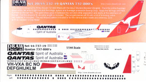 1/144 Scale Decal Qantas 737-800