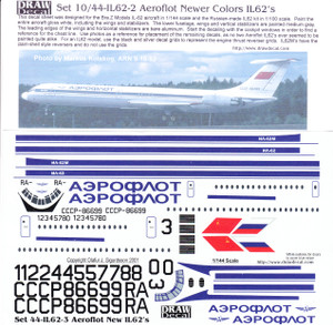 1/144 Scale Decal Aeroflot IL-62