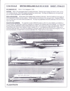 1/144 Scale Decal BMA - British Midland DC9-10 / 30