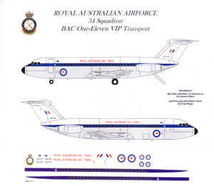 1/144 Scale Decal Royal Austrailian Airforce BAC-111