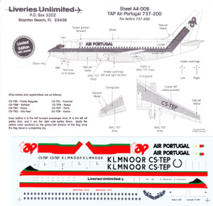 1/144 Scale Decal TAP Air Portugal 737-200
