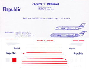 1/200 Scale Decal Republic DC-9 / MD-80
