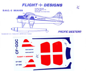 1/72 Scale Decal Pacific Western DHC-2 Beaver