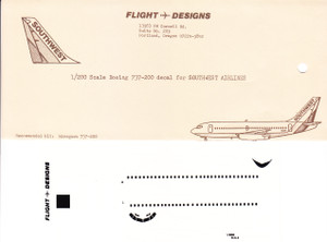 1/200 Scale Decal Southwest 737-200