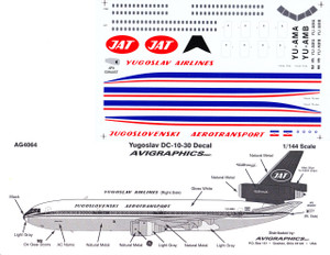 1/144 Scale Decal Yugoslav DC10-30