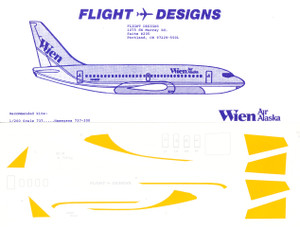 1/200 Scale Decal Wien Air Alaska 727 / 737 / DC-8