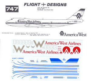 1/200 Scale Decal America West 747