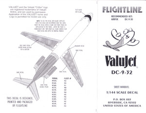 1/144 Scale Decal Valujet DC9-30