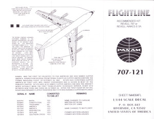 1/144 Scale Decal Pan American 707-121