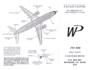 1/144 Scale Decal Western Pacific 737-300