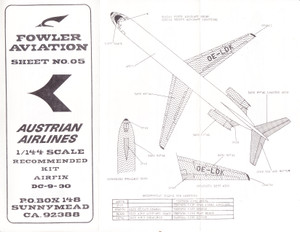 1/144 Scale Decal Austrian DC9-30 / 50