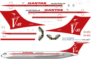 1/144 Scale Decal Qantas VC-10