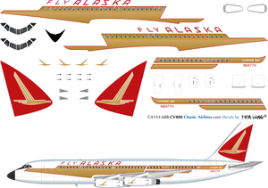1/144 Scale Decal Alaska Airlines CV-880